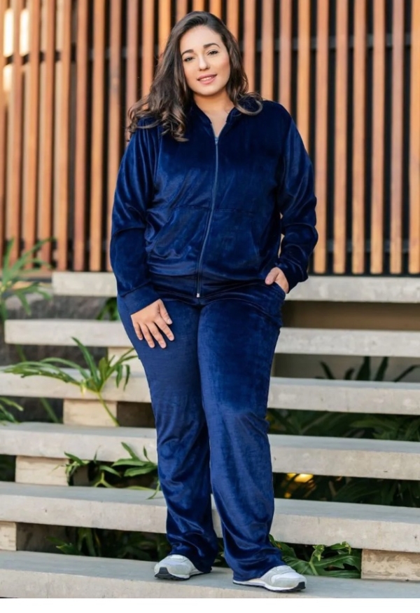 Conjunto Plush Plus Size Azul