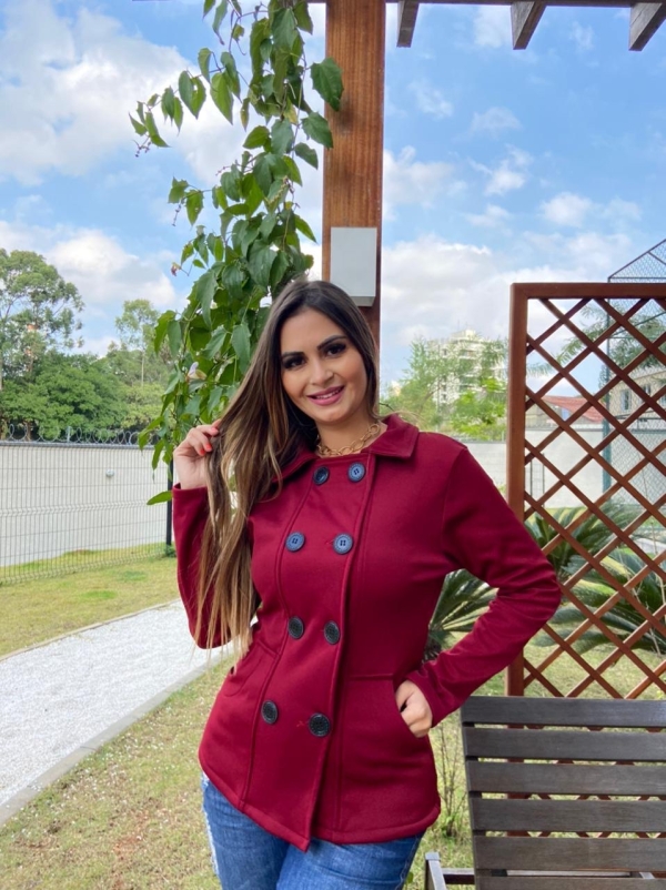 Casaco Flanelado Bordô
